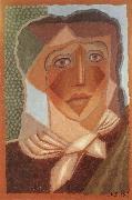Juan Gris The fem wearing the scarf painting